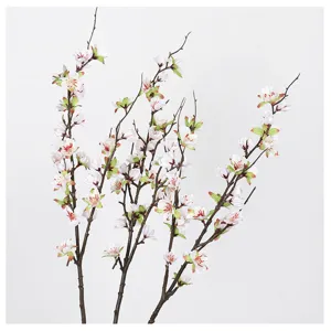 Artificial peach blossom branch fake plum flower home decor pink floral arrangement prop