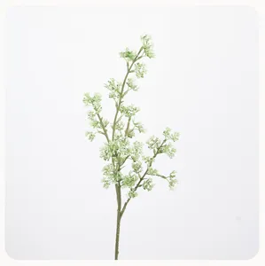 Artificial green berry branch single stem floral accessory for home wedding decor detail view