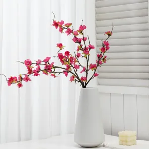 Artificial peach blossom branches fake flowers home decor pink floral arrangement for photo props