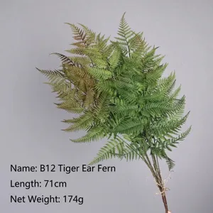 Finta felce pianta artificiale foglie verdi per la decorazione d'interni 71 cm