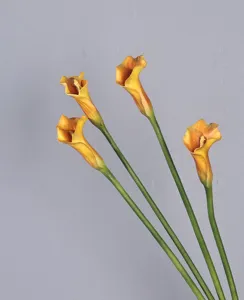 Artificial calla lily flower detail, PU material, fake plant for home decor and photography props.