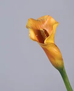 Artificial Calla Lily detail close-up, premium thick PU flower for home decor photography props.