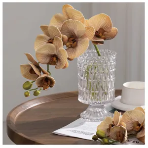 Fiore di orchidea Phalaenopsis artificiale PU realistico composizione floreale per decorare