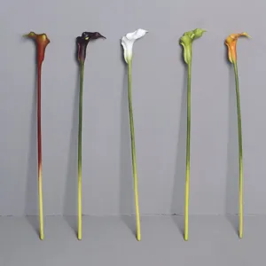 Artificial calla lily thick PU flower bouquet for home decoration and wedding floral photography props