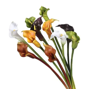 Artificial calla lily bouquet thick PU flower for home decoration wedding photography props