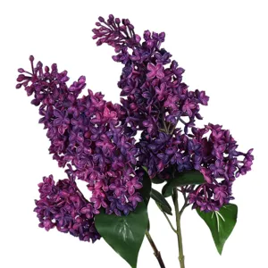 Artificial lilac flower bunch purple fake plant for home decor living room table display soft rubber