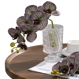 Fiori di orchidea Phalaenopsis artificiali PU realistici composizione decorazione principale.