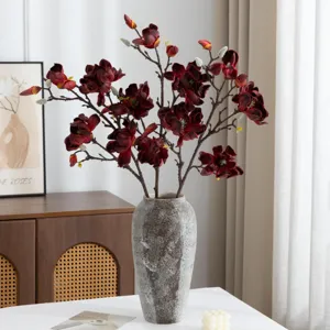Artificial magnolia flower branches fake floral arrangement for home decor wedding props