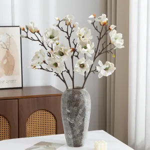Artificial Magnolia Branches Fake Flowers PU Floral Arrangement Home Decor Wedding Props