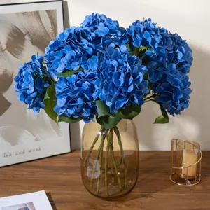 Artificial Pastoral Hydrangea Flower 3D Touch PVC Fake Flowers Simulation Plant For Home Wedding Party Decor