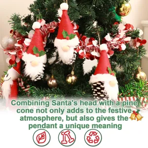 Ornamenti sospesi per albero di Natale simpatici pigna bambola gnomo senza volto decor festivo