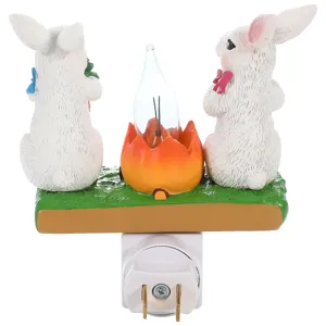 Veilleuse lapin de Pâques en résine lampe décorative à brancher chambre d'enfant