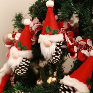 Pendente pigna gnomo di Natale decorazione albero festivo ornamento carino regalo di festa