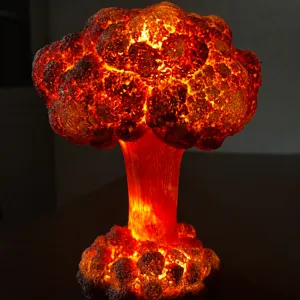 Lampada da tavolo creativa fungo atomico, luce notturna dal design esplosione per atmosfera.