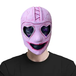 Halloween pink heart eyes mask scary horror cosplay costume party props for adults new