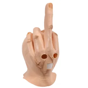 Funny Middle Finger Mask Latex Halloween Prank Party Costume Novelty Headwear Prop