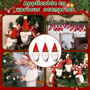Ornamento di gnomo di Natale con corpo di pigna, cappello rosso e barba bianca per decoro.