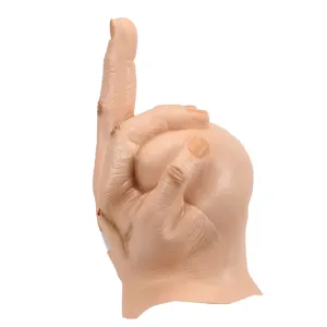 Funny middle finger latex mask Halloween prank bar DJ party novelty costume prop accessory