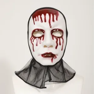 Halloween horror ghost face mask party costume prop bloody white skull full face mask