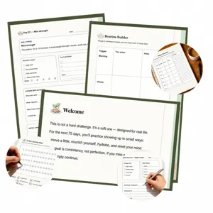 75 giorni soft challenge planner pagine interne diario di monitoraggio quotidiano