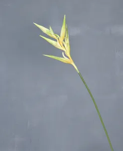 Fleur d'oiseau de paradis artificielle détail gros plan, tige souple pour la décoration