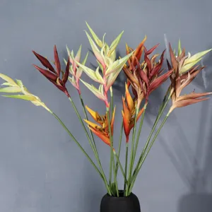 Fleur artificielle d'oiseau de paradis simulation heliconie pour decoration interieure