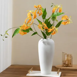 Fleurs Artificielles Gloriosa Lys Soie Faux Flamme Décoration Intérieure Arrangement
