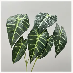 Artificial Alocasia leaves fake green plant foliage for home decor wedding floral arrangement
