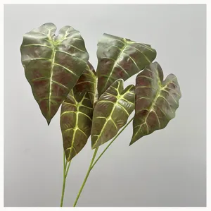 Artificial Alocasia leaves fake plant foliage for floral arrangement home decor.