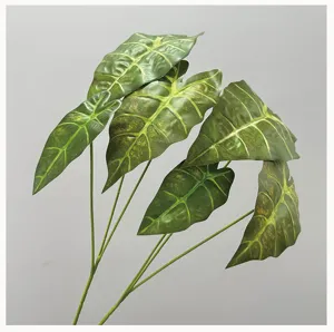Artificial Alocasia Leaf Simulation Plant Green Foliage for Home Decor Floral Arrangement