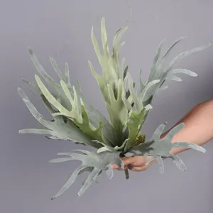 Fausse plante de fougère corne de cerf feuillage vert artificiel pour décoration florale maison
