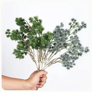 Artificial pine branches fake plant green foliage stems for home decor landscape arrangement
