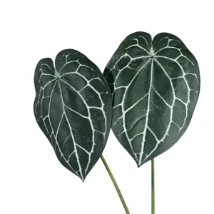 Artificial Anthurium crystallinum leaves green plant props home decoration foliage.