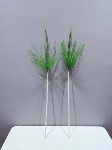 Artificial fountain grass plant double stems green floral decor for wedding home interior
