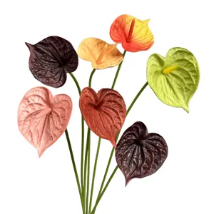 Artificial PU Anthurium flower bouquet multi-color flamingo lily for home wedding decor main