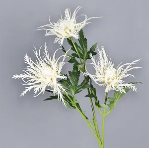 Branche de fleur de chrysanthème araignée blanche artificielle pour déco de mariage