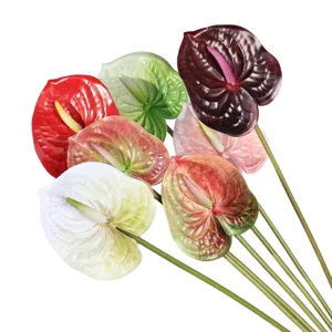 Artificial Anthurium Flowers Fake Plants 3D Wedding Home Decor Floral Arrangement