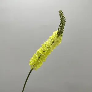 Stelo fiore giglio coda di volpe giallo artificiale per decorazione casa e composizioni floreali.