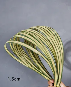 Artificial grass sword leaf floral accessory detail, 1.5cm width artificial plant decoration.