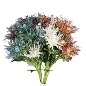 Bouquet de fleurs artificielles chardon fausses fleurs pour mariage et deco maison.