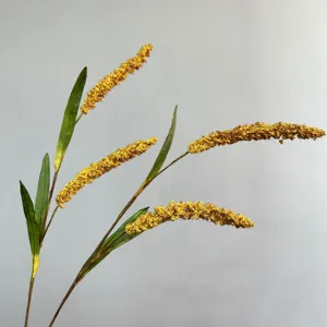 Künstliche gelbe Hirse Zweige künstliche Getreide Blumendekor für rustikalen Stil.