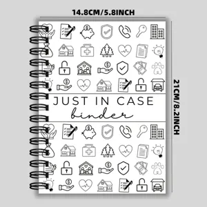 Goal planner binder A5 spiral notebook with minimalist icon cover design and dimensions