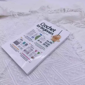 Crochet for beginners guide book with clear step by step instructions for crafting projects.