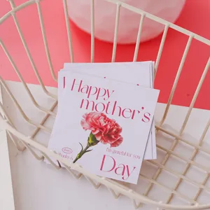 Mother's Day greeting card pink blessing message card for gift packaging and decoration use.
