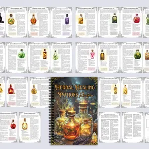 Herbal Healing Potions Recipes Spiral Notebook Vintage Magic Planner Journal Retro Witchcraft Writing Diary Notepad
