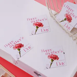 Mother's Day pink carnation greeting message card for gift wrapping and decoration detail.