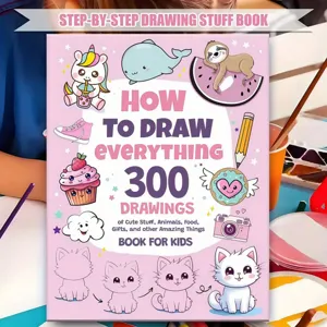 Vue détaillée du livre de dessin pour enfants avec de jolies illustrations d'animaux mignons.