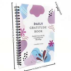 Tägliches Dankbarkeit Tagebuch Notizbuch Planer mit Spiralbindung und schönem Cover Design.