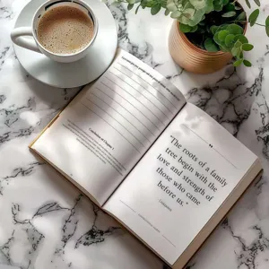 Carnet de notes classique en cuir avec pages lignées, élégant livre de famille.