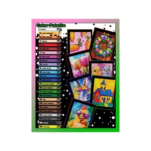 Palette di colori per libro da colorare in pixel con 26 tonalità e simpatici motivi pixel art.